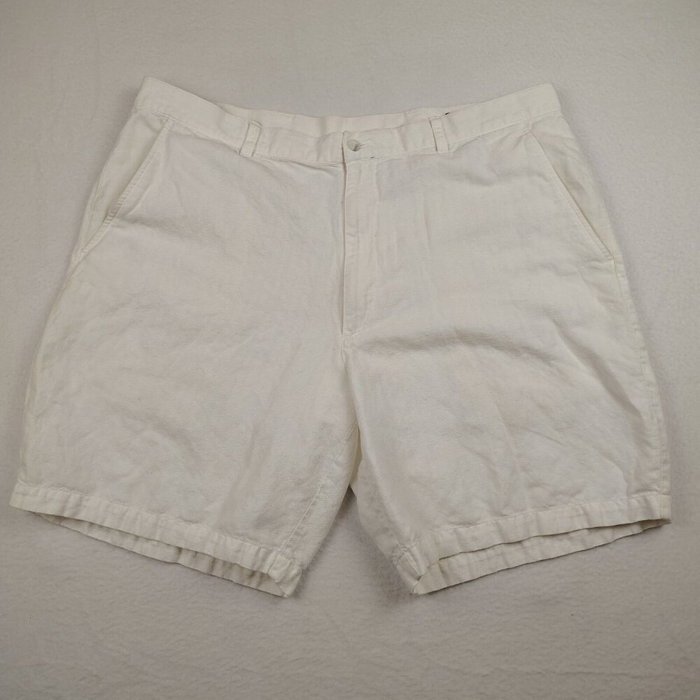 Claiborne White Linen Shorts Casual Summer Lightweight Mens Size 38
